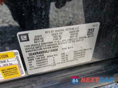 Zdjęcie 13 z 13 samochodu: 2016 BUICK ENCLAVE VIN:5GAKRAKD9GJ134936 - miniatura