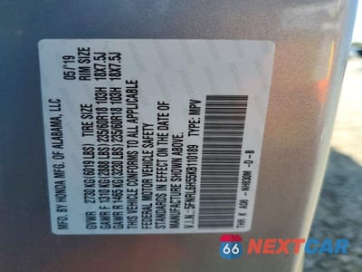 Zdjęcie 14 z 14 samochodu: 2019 HONDA ODYSSEY EX VIN:5FNRL6H55KB110189 - miniatura