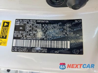 Zdjęcie 14 z 14 samochodu: 2013 LEXUS RX 450H VIN:JTJBC1BA9D2451608 - miniatura