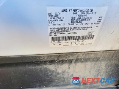Zdjęcie 13 z 13 samochodu: 2016 FORD EXPLORER XLT VIN:1FM5K8DH7GGC73304 - miniatura