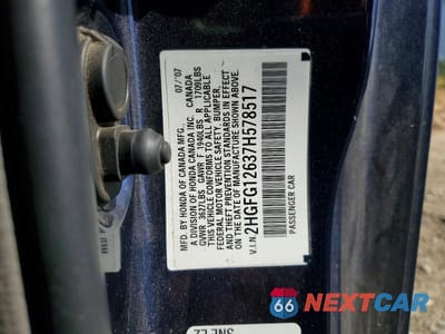 Zdjęcie 12 z 12 samochodu: 2007 HONDA CIVIC LX VIN:2HGFG12637H578517 - miniatura