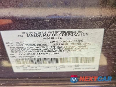 Zdjęcie 12 z 12 samochodu: 2010 MAZDA 6 I VIN:1YVHZ8CH4A5M37295 - miniatura