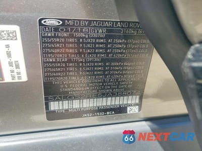 Zdjęcie 13 z 13 samochodu: 2018 LAND ROVER RANGE ROVER SUPERCHARGED VIN:SALGS2RE5JA388074 - miniatura
