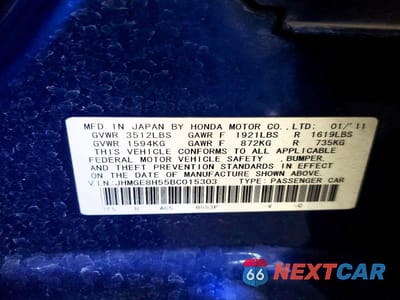 Zdjęcie 13 z 13 samochodu: 2011 HONDA FIT SPORT VIN:JHMGE8H55BC015303 - miniatura