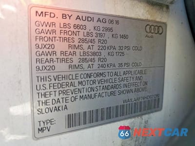 Zdjęcie 13 z 13 samochodu: 2017 AUDI Q7 PREMIUM PLUS VIN:WA1LAAF74HD021260 - miniatura