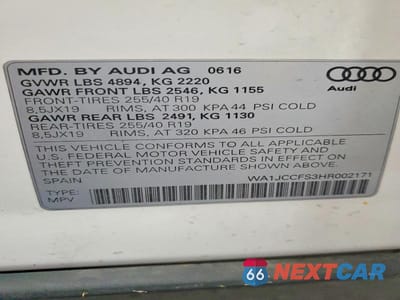 Zdjęcie 12 z 12 samochodu: 2017 AUDI Q3 PREMIUM PLUS VIN:WA1JCCFS3HR002171 - miniatura