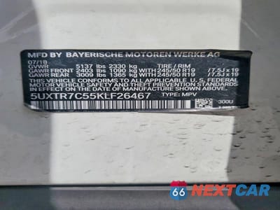 Zdjęcie 13 z 13 samochodu: 2019 BMW X3 SDRIVE30I VIN:5UXTR7C55KLF26467 - miniatura