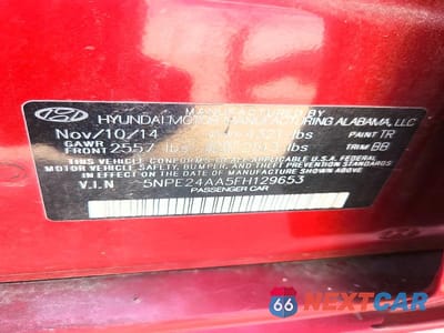 Zdjęcie 13 z 13 samochodu: 2015 HYUNDAI SONATA ECO VIN:5NPE24AA5FH129653 - miniatura
