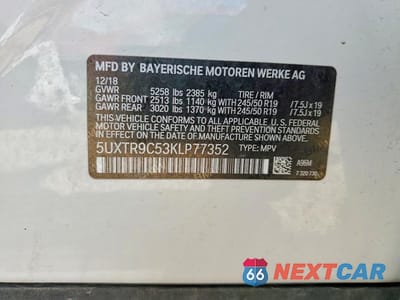 Zdjęcie 13 z 13 samochodu: 2019 BMW X3 XDRIVE30I VIN:5UXTR9C53KLP77352 - miniatura