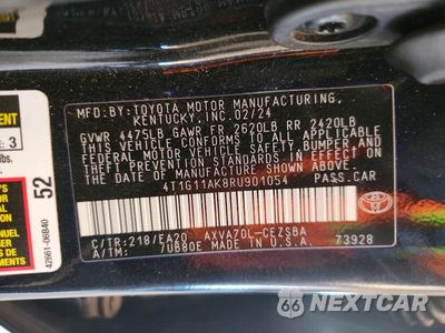 Zdjęcie 13 z 13 samochodu: 2024 TOYOTA CAMRY SE VIN:4T1G11AK8RU901054 - miniatura