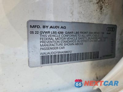 Zdjęcie 12 z 12 samochodu: 2022 AUDI A3 PREMIUM VIN:WAUAUDGY9NA096012 - miniatura