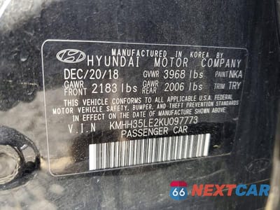 Zdjęcie 12 z 12 samochodu: 2019 HYUNDAI ELANTRA GT BASE VIN:KMHH35LE2KU097773 - miniatura