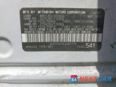 Zdjęcie 13 z 13 samochodu: 2020 MITSUBISHI OUTLANDER SE VIN:JA4AZ3A39LZ041175 - miniatura