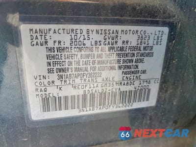 Zdjęcie 12 z 12 samochodu: 2015 NISSAN SENTRA SV VIN:3N1AB7AP0FY362222 - miniatura