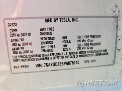 Zdjęcie 12 z 12 samochodu: 2023 TESLA MODEL Y VIN:7SAYGDEE8PA076510 - miniatura