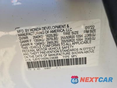 Zdjęcie 14 z 14 samochodu: 2022 ACURA MDX A-SPEC VIN:5J8YE1H00NL038088 - miniatura