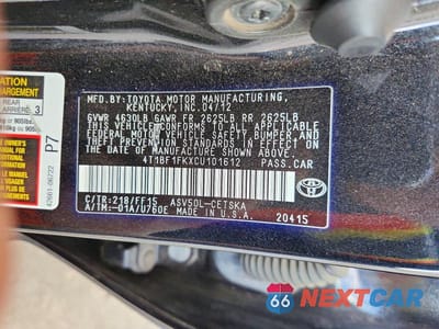 Zdjęcie 12 z 12 samochodu: 2012 TOYOTA CAMRY SE VIN:4T1BF1FKXCU101612 - miniatura