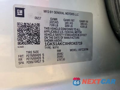 Zdjęcie 13 z 13 samochodu: 2017 GMC YUKON SLE VIN:1GKS1AKCXHR343719 - miniatura