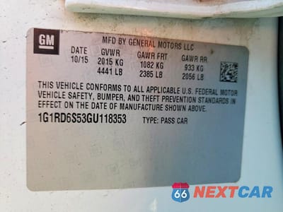 Zdjęcie 12 z 12 samochodu: 2016 CHEVROLET VOLT LTZ VIN:1G1RD6S53GU118353 - miniatura