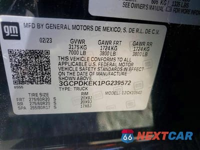 Zdjęcie 12 z 12 samochodu: 2023 CHEVROLET SILVERADO VIN:3GCPDKEK1PG239572 - miniatura