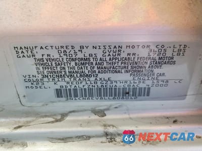 Zdjęcie 12 z 12 samochodu: 2020 NISSAN VERSA SV VIN:3N1CN8EV8LL808012 - miniatura