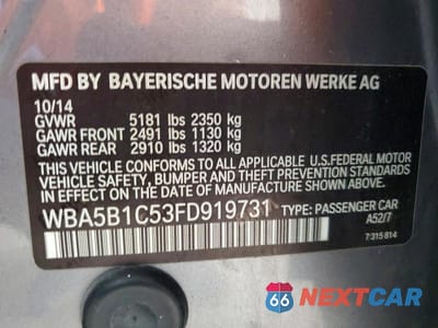Zdjęcie 12 z 12 samochodu: 2015 BMW 535 I VIN:WBA5B1C53FD919731 - miniatura