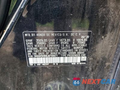 Zdjęcie 12 z 12 samochodu: 2020 HONDA FIT EX VIN:3HGGK5H89LM730671 - miniatura