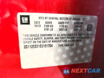 Zdjęcie 13 z 13 samochodu: 2014 CHEVROLET IMPALA LT VIN:2G1125S31E9181764 - miniatura