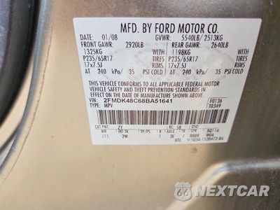 Zdjęcie 14 z 14 samochodu: 2008 FORD EDGE SEL VIN:2FMDK48C68BA51641 - miniatura