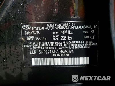 Zdjęcie 12 z 12 samochodu: 2018 HYUNDAI SONATA SE VIN:5NPE24AF7JH693096 - miniatura