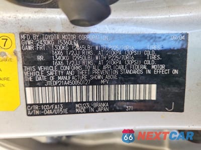 Zdjęcie 13 z 13 samochodu: 2005 TOYOTA HIGHLANDER LIMITED VIN:JTEDP21A450050127 - miniatura