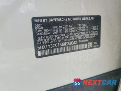 Zdjęcie 13 z 13 samochodu: 2021 BMW X3 SDRIVE30I VIN:5UXTY3C01M9E33042 - miniatura