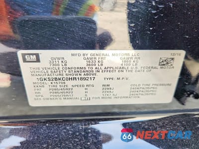 Zdjęcie 13 z 13 samochodu: 2017 GMC YUKON SLT VIN:1GKS2BKC0HR189217 - miniatura