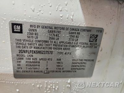 Zdjęcie 13 z 13 samochodu: 2017 CHEVROLET EQUINOX LT VIN:2GNFLFEK6H6237570 - miniatura