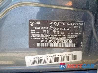 Zdjęcie 12 z 12 samochodu: 2015 BMW 328 XI SULEV VIN:WBA3B5G59FNS20185 - miniatura