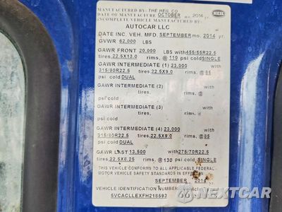 Zdjęcie 10 z 10 samochodu: 2015 AUTOCAR XPEDITOR REFUSE TRUCK VIN:5VCACLLEXFH218593 - miniatura