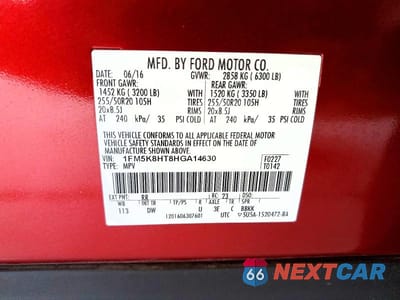 Zdjęcie 13 z 13 samochodu: 2017 FORD EXPLORER PLATINUM VIN:1FM5K8HT8HGA14630 - miniatura