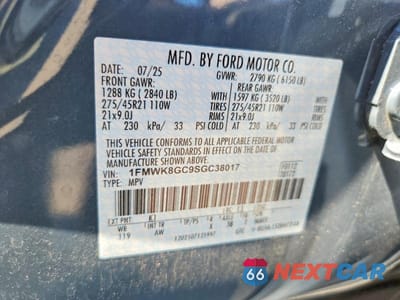 Zdjęcie 14 z 14 samochodu: 2025 FORD EXPLORER ST VIN:1FMWK8GC9SGC38017 - miniatura