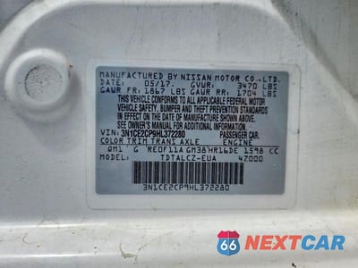 Zdjęcie 13 z 13 samochodu: 2017 NISSAN VERSA NOTE S PLUS VIN:3N1CE2CP9HL372280 - miniatura