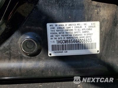 Zdjęcie 13 z 13 samochodu: 2004 HONDA ACCORD EX VIN:1HGCM66544A005503 - miniatura