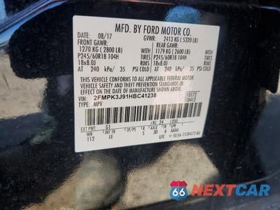 Zdjęcie 12 z 12 samochodu: 2017 FORD EDGE SEL VIN:2FMPK3J91HBC41238 - miniatura