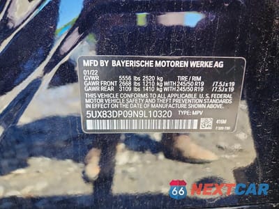 Zdjęcie 12 z 12 samochodu: 2022 BMW X3 M40I VIN:5UX83DP09N9L10320 - miniatura