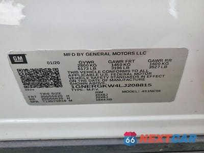 Zdjęcie 13 z 13 samochodu: 2020 CHEVROLET TRAVERSE LT VIN:1GNERGKW4LJ208815 - miniatura