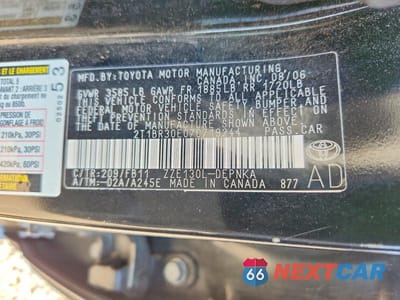 Zdjęcie 12 z 12 samochodu: 2007 TOYOTA COROLLA LE VIN:2T1BR30E07C719244 - miniatura