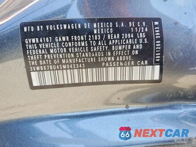 Zdjęcie 12 z 12 samochodu: 2025 VOLKSWAGEN JETTA SPORT VIN:3VWBX7BU4SM042343 - miniatura