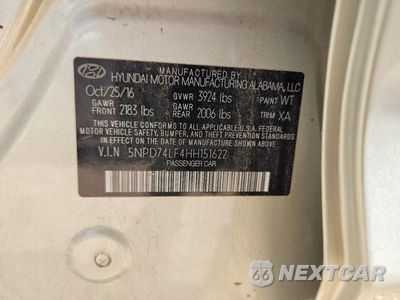 Zdjęcie 13 z 13 samochodu: 2017 HYUNDAI ELANTRA SE VIN:5NPD74LF4HH151622 - miniatura