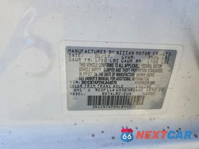 Zdjęcie 12 z 12 samochodu: 2017 NISSAN VERSA 1.6 SV VIN:3N1CN7AP2HL844075 - miniatura