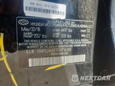 Zdjęcie 12 z 12 samochodu: 2018 HYUNDAI SONATA SE VIN:5NPE24AF9JH716149 - miniatura