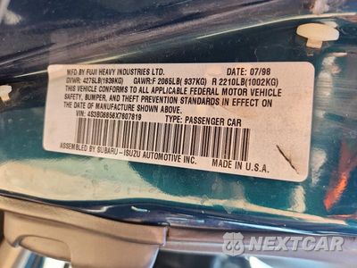 Zdjęcie 12 z 12 samochodu: 1999 SUBARU LEGACY OUTBACK VIN:4S3BG6856X7607819 - miniatura