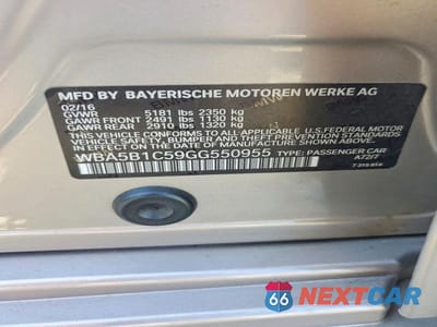 Zdjęcie 12 z 12 samochodu: 2016 BMW 535 I VIN:WBA5B1C59GG550955 - miniatura